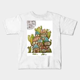 Whimsical Houses Abstract Kids T-Shirt